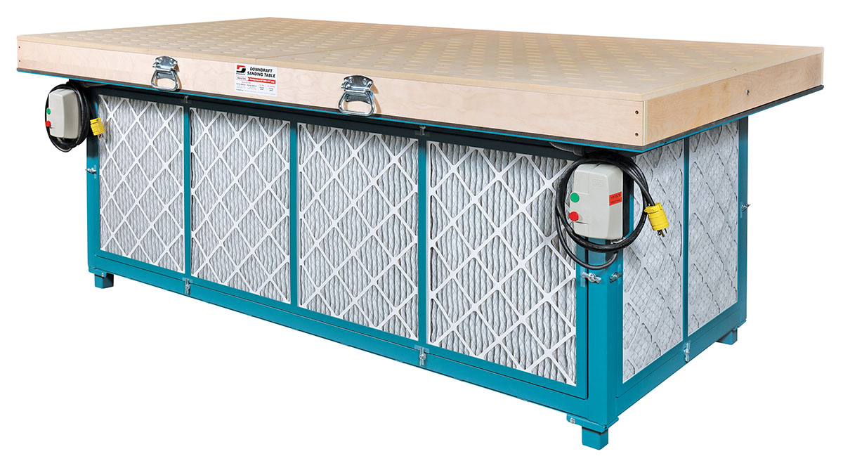 48" (122 cm) W x 96" (244 cm) L Downdraft Sanding Table: 230 V, 60 Hz, Three Phase, 1.5 hp, 2 Motors - Sanding Tables